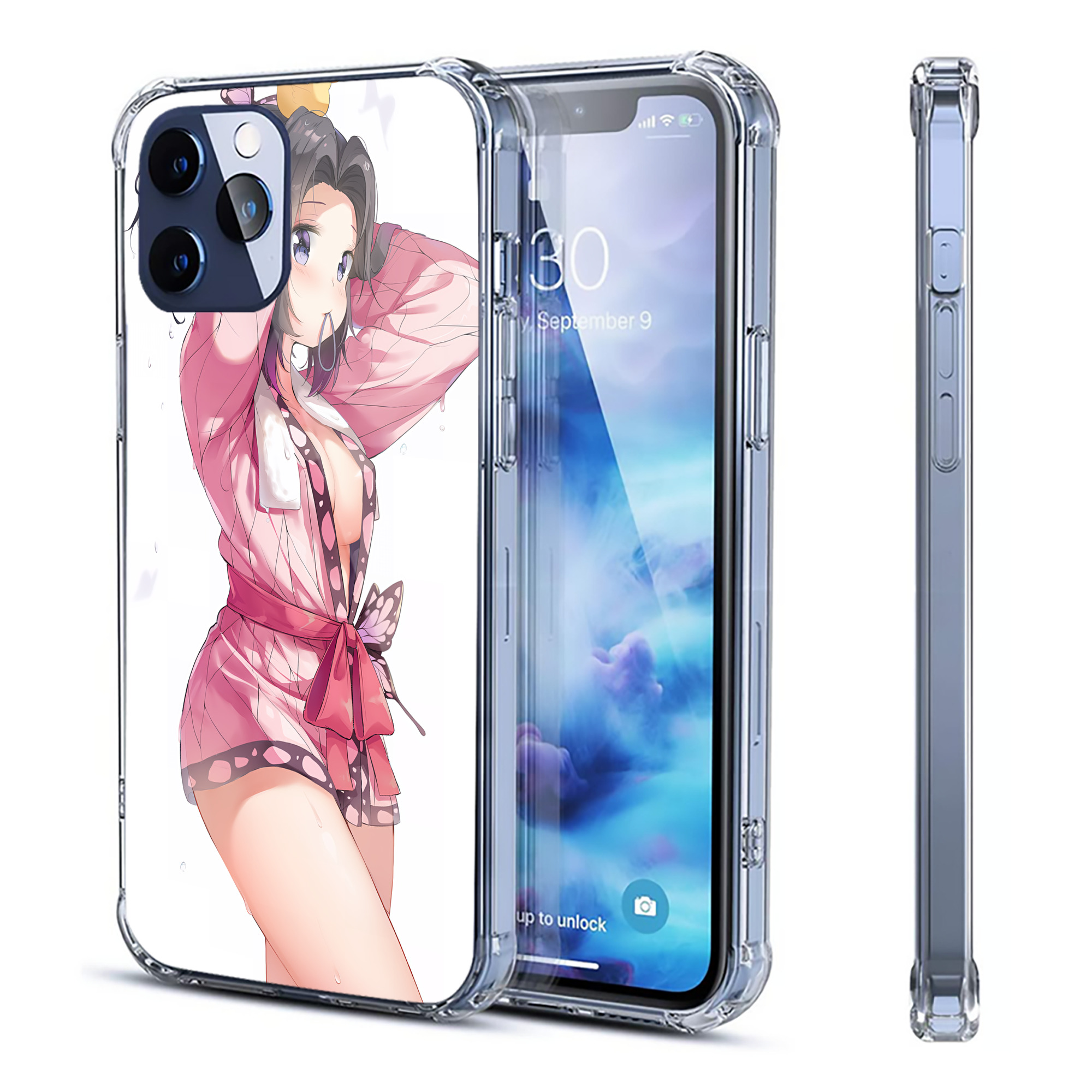 （画像用） 鬼滅の刃（きめつのやいば）蟲柱-胡蝶 しのぶ／こちょう しのぶ Kochou Shinobu 【iPhone 12シリーズ対応】透明スマホケース（クリアソフトケース）